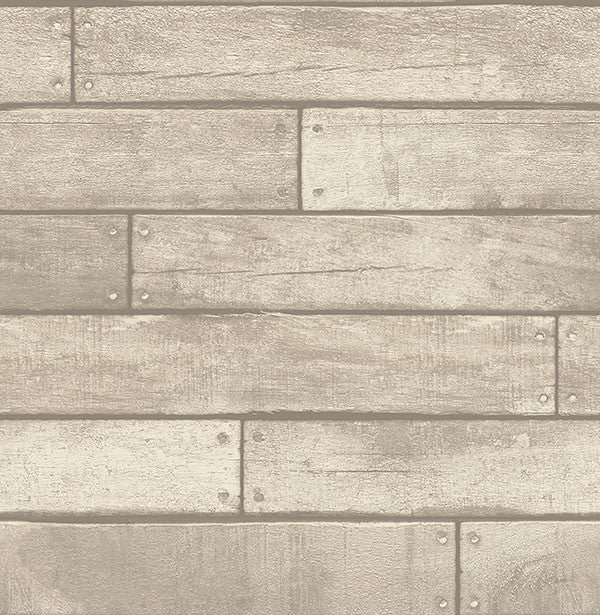 media image for Weathered Grey Nailhead Plank Wallpaper from the Essentials Collection by Brewster Home Fashions 289