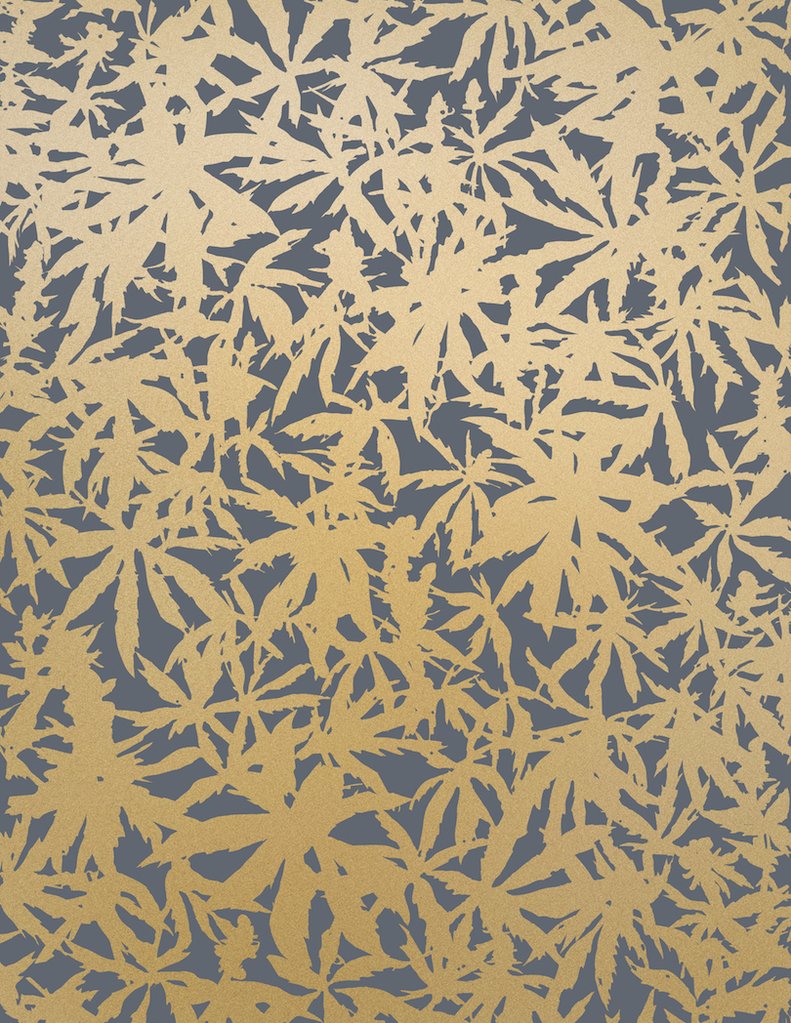 media image for sample wild thing wallpaper in gold on charcoal design by juju 1 256