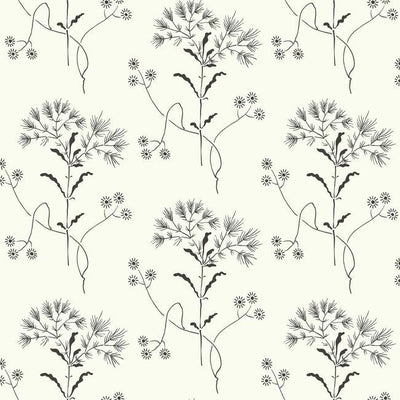 product image of Wildflower Wallpaper in Black and White from Magnolia Home Vol. 2 by Joanna Gaines 549