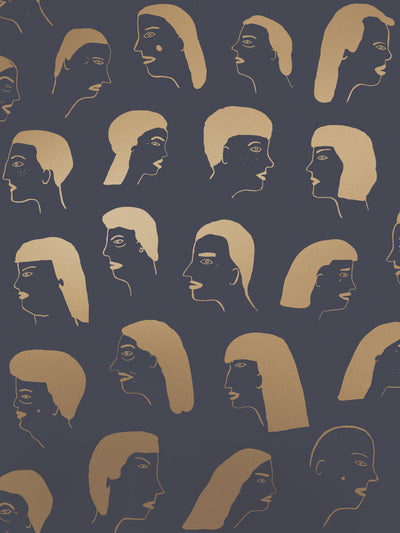 product image of Women Wallpaper in Gold and Charcoal by Thatcher Studio 550