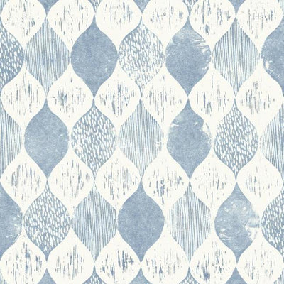 product image for Woodblock Print Wallpaper in True Blue from Magnolia Home Vol. 2 by Joanna Gaines 88