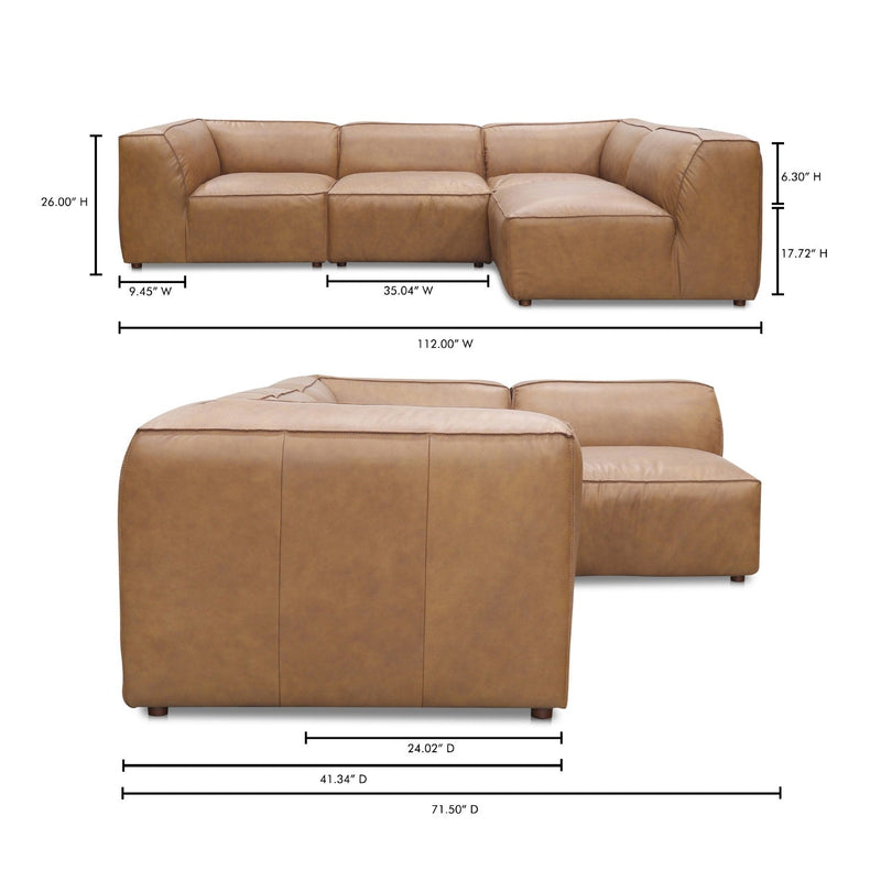 media image for Form Signature Modular Leather Sectional By Bd La Mhc Xq 1004 02 14 236