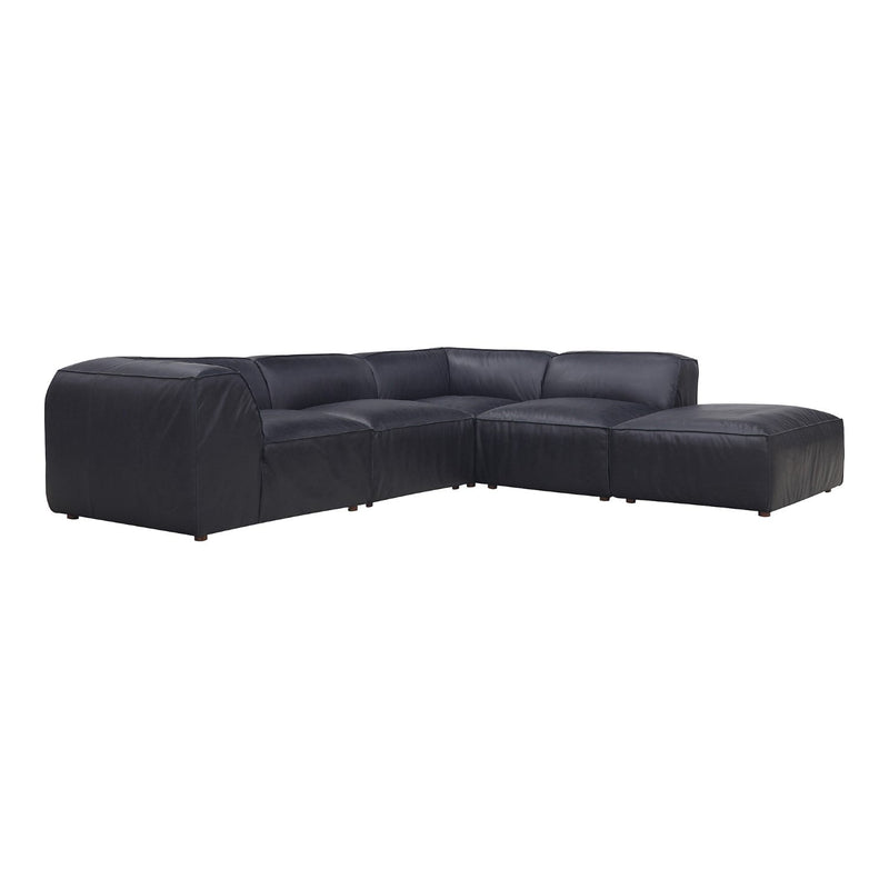 media image for form classic l modular black leather sectional vantage by bd la mhc xq 1007 02 1 242