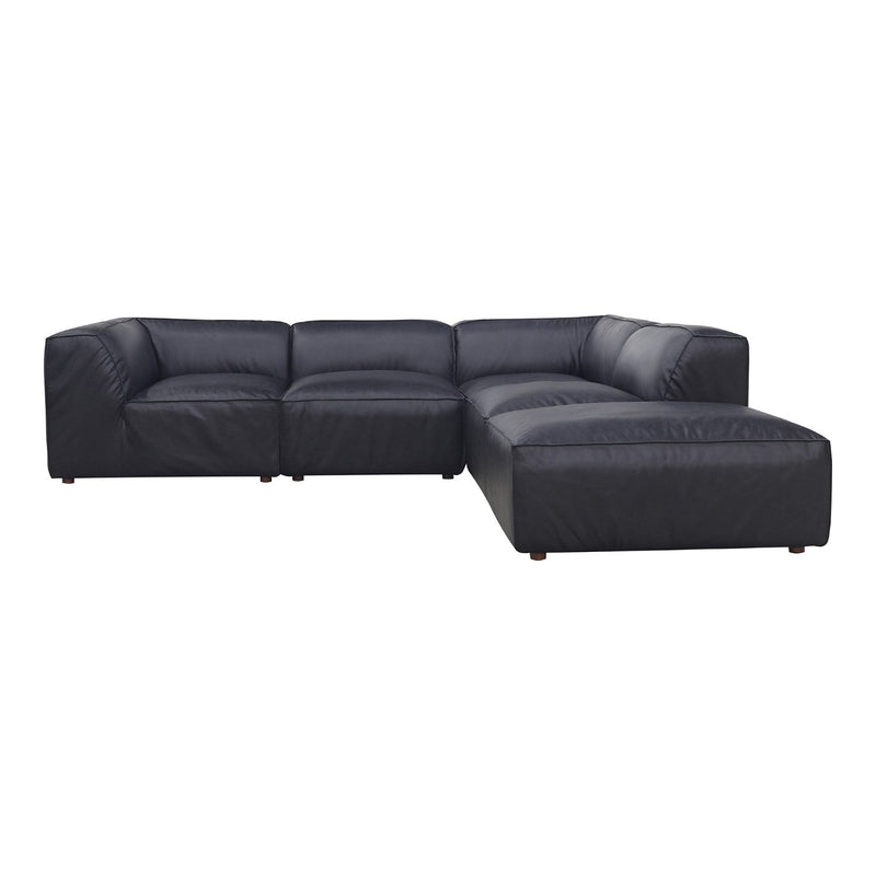 media image for form classic l modular black leather sectional vantage by bd la mhc xq 1007 02 2 20