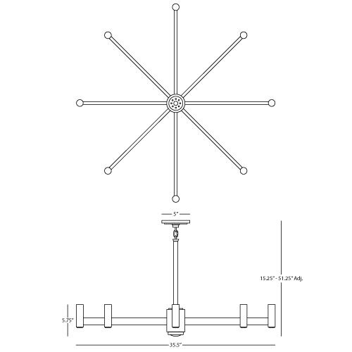 media image for Delany Round Chandelier by Robert Abbey 230