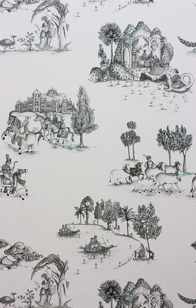 product image of Zanskar Wallpaper in Black and White by Matthew Williamson for Osborne & Little 549