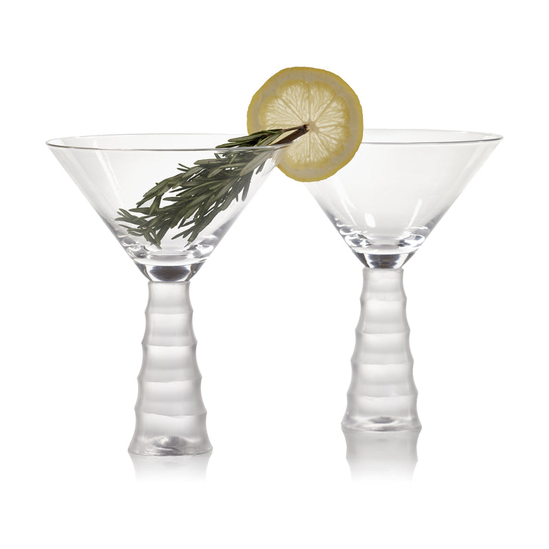 Zodax Kampari Triangular Martini Glasses with Gold Rim Set of 4