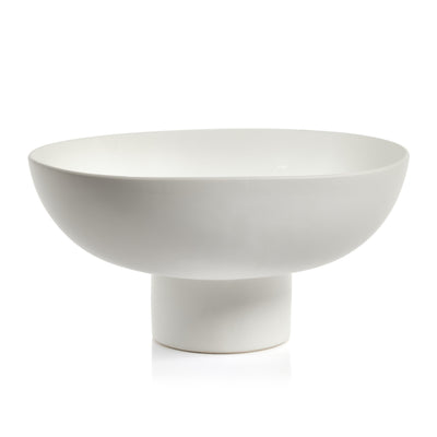 product image of kumasi white ceramic footed bowl by zodax ch 6352 1 520