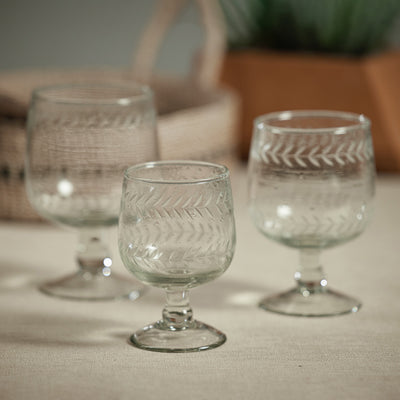 product image for colette hand made w etched white wine glasses set of 4 by zodax in 7382 4 82