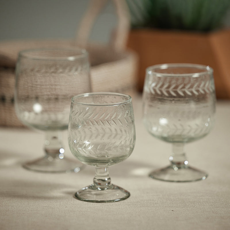 media image for colette hand made w etched white wine glasses set of 4 by zodax in 7382 4 289