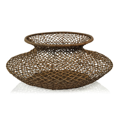 product image for serang diameter loose weave rattan basket vase by zodax ncx 3016 1 85