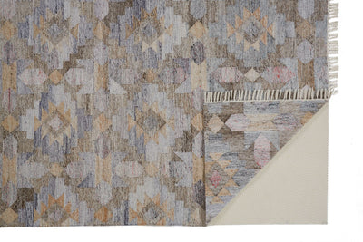 product image for Elstow Hand Woven Blue and Tan Rug by BD Fine Fold Image 1 76