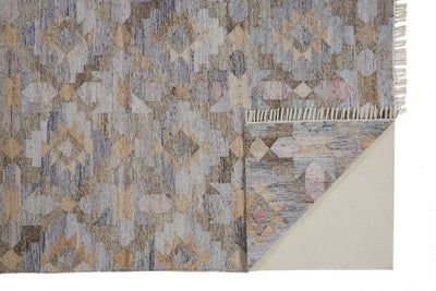 product image for Elstow Hand Woven Blue and Tan Rug by BD Fine Fold Image 1 13