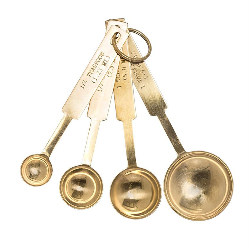 media image for set of 4 stainless steel measuring spoons in gold design by bd edition 1 279