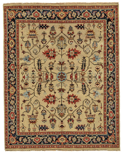 product image for Alden Hand Knotted Gold and Rust Rug by BD Fine Flatshot Image 1 79