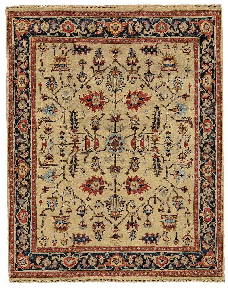 media image for Alden Hand Knotted Gold and Rust Rug by BD Fine Flatshot Image 1 293