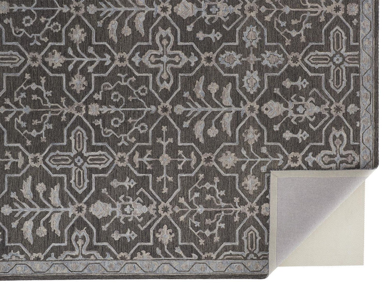 media image for Faris Gray and Blue Rug by BD Fine Fold Image 1 256