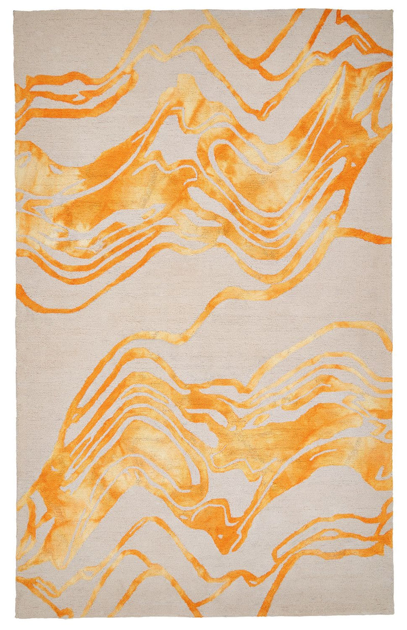 media image for Pearline Hand Tufted Orange and Yellow Rug by BD Fine Flatshot Image 1 222