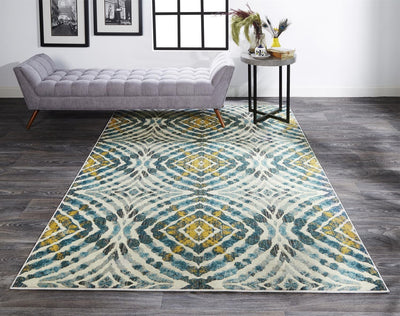product image for Arsene Blue and Yellow Rug by BD Fine Roomscene Image 1 40