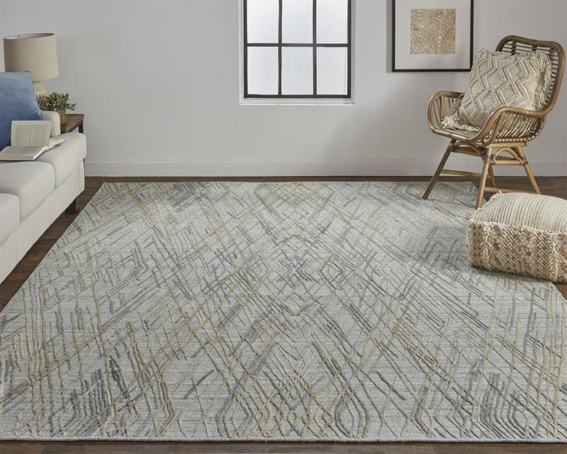 media image for Huntley Hand Woven Gray and Taupe Rug by BD Fine Roomscene Image 1 236