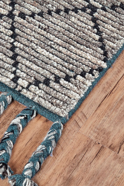 product image for Vail Hand Knotted Taupe and Teal Rug by BD Fine Corner Image 1 92