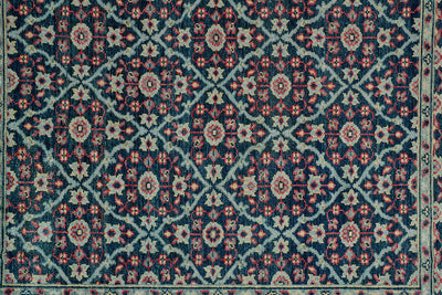 product image for Bashyr Hand Knotted Teal and Red Rug by BD Fine Texture Image 1 0