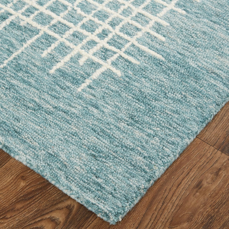 media image for Carrick Hand-Tufted Crosshatch Teal/Stillwater Blue Rug 4 250