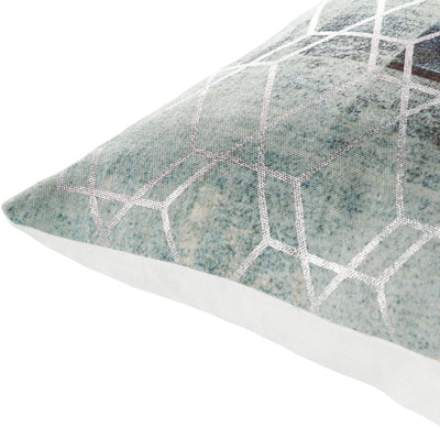 product image for Balliano BLN-005 Woven Square Pillow in Aqua & Metallic - Silver by Surya 38