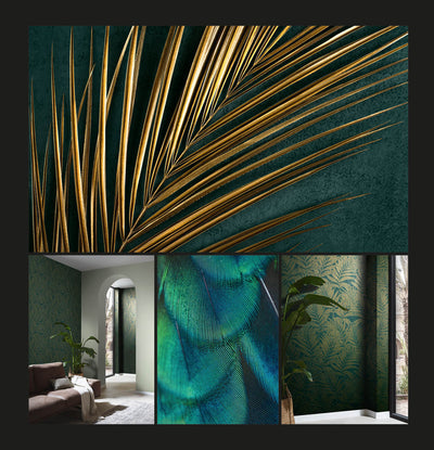 product image for Botanical Wallpaper in Green/Gold 8