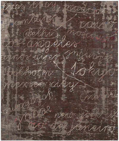 product image of Buenos Aires / Tokyo Hand Knotted Rug in Dark Brown design by Second Studio 532