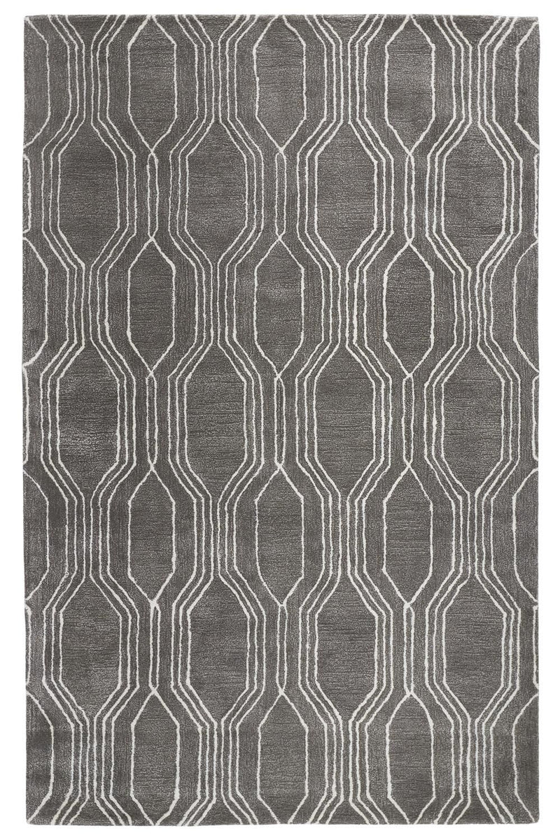 media image for Rainor Hand Tufted Gray and Ivory Rug by BD Fine Flatshot Image 1 298