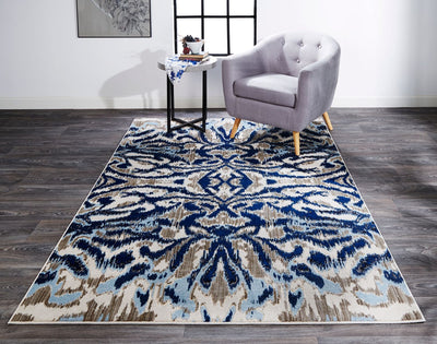 product image for Carini Blue and Taupe Rug by BD Fine Roomscene Image 1 56