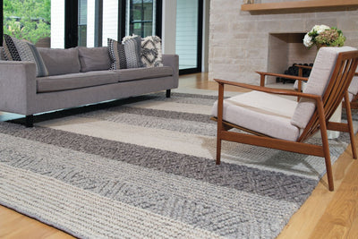 product image for Genet Hand Woven Chracoal Gray and Tan Rug by BD Fine Roomscene Image 1 23