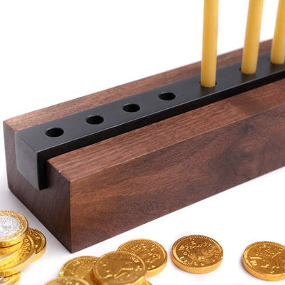 product image for Menorah Modern Wood and Steel in Walnut 77