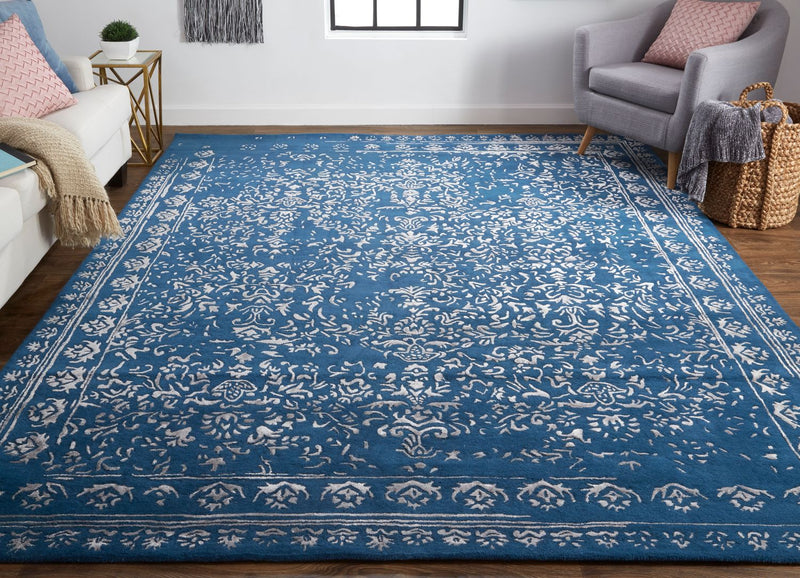 media image for Khalo Hand Tufted Blue and Gray Rug by BD Fine Roomscene Image 1 272