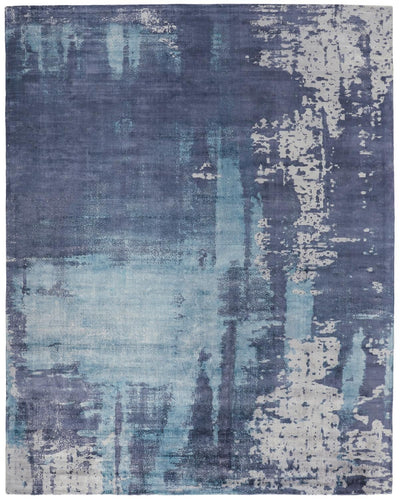 product image of Cashel Hand Woven Navy and Ocean Blue Rug by BD Fine Flatshot Image 1 544