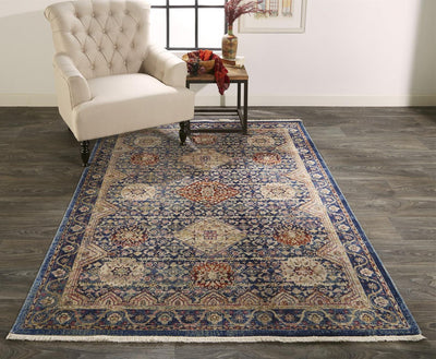 product image for Tessina Blue and Rust Rug by BD Fine Roomscene Image 1 43