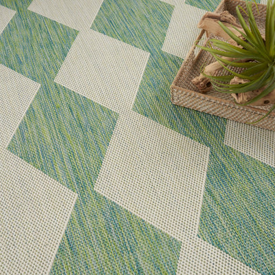 product image for Positano Indoor Outdoor Blue Green Geometric Rug By Nourison Nsn 099446938350 7 63
