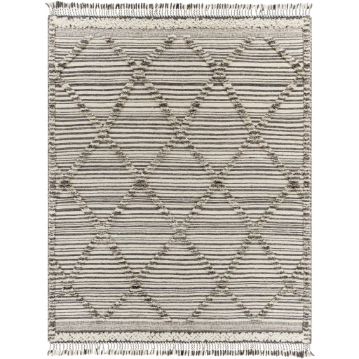 media image for Cadiz Wool Black Rug Flatshot Image 298