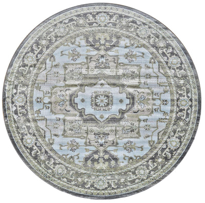 product image for Alessandria Gray and Blue Rug by BD Fine Flatshot Image 1 5