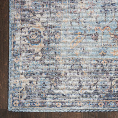 product image for Nicole Curtis Machine Washable Series Light Grey Blue Vintage Rug By Nicole Curtis Nsn 099446164704 3 52