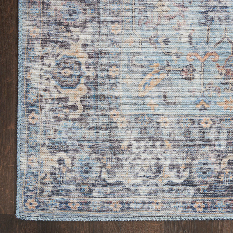 media image for Nicole Curtis Machine Washable Series Light Grey Blue Vintage Rug By Nicole Curtis Nsn 099446164704 3 223