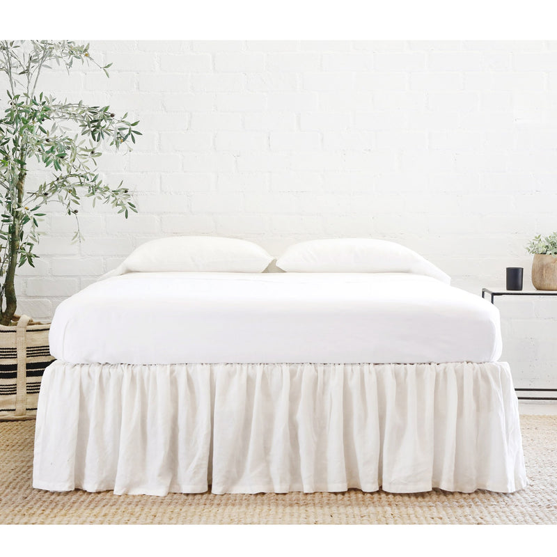 media image for Gathered Linen Bedskirt in Cream 215