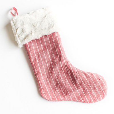 product image of crimson stripe christmas stocking 1 572