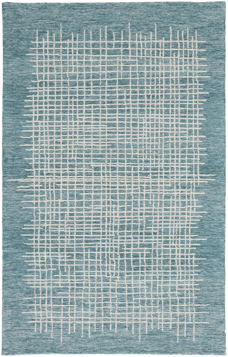 media image for Carrick Hand-Tufted Crosshatch Teal/Stillwater Blue Rug 1 271