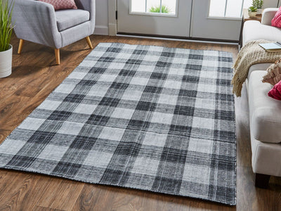 product image for Moya Flatweave Black and Gray Rug by BD Fine Roomscene Image 1 8