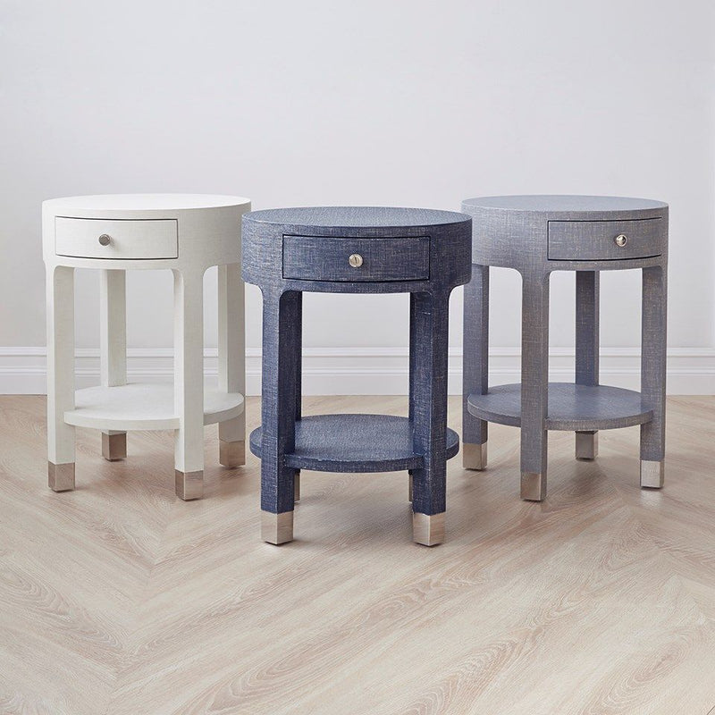 media image for dakota 1 drawer round side table in various colors 13 25