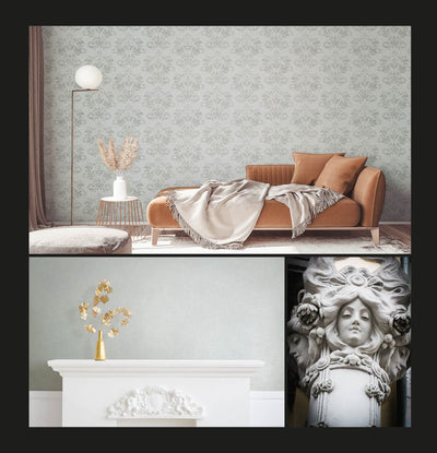 product image for Damask Wallpaper in Grey/Silver 51