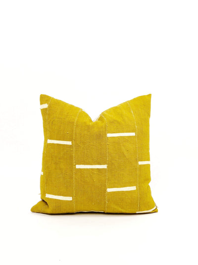 product image for Ras Yellow African Mud Cloth Pillow 1 49