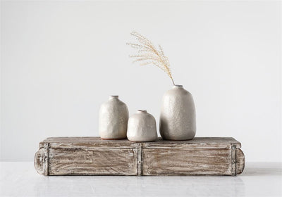 product image of set of 3 terracotta vases in grey sand by bd edition 1 591